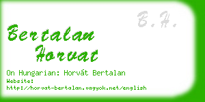 bertalan horvat business card